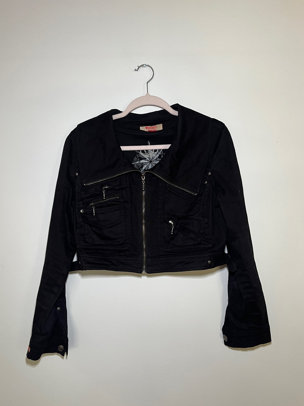 XOXO Black Cropped Zippered Jacket